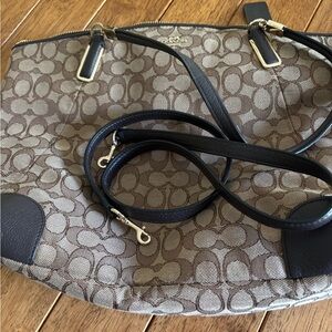 Coach Signature Hadley Brown and Black Tote Bag